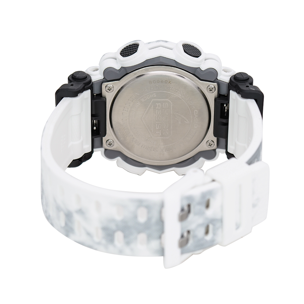 Jam Tangan Casio G-Shock GA-900GC-7A Men Industrial Style The Frozen Forest Snowflakes White Resin Band