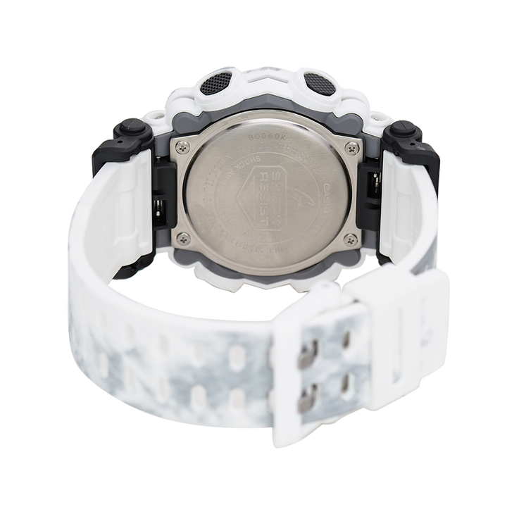 Jam Tangan Casio G-Shock GA-900GC-7A Men Industrial Style The Frozen Forest Snowflakes White Resin Band