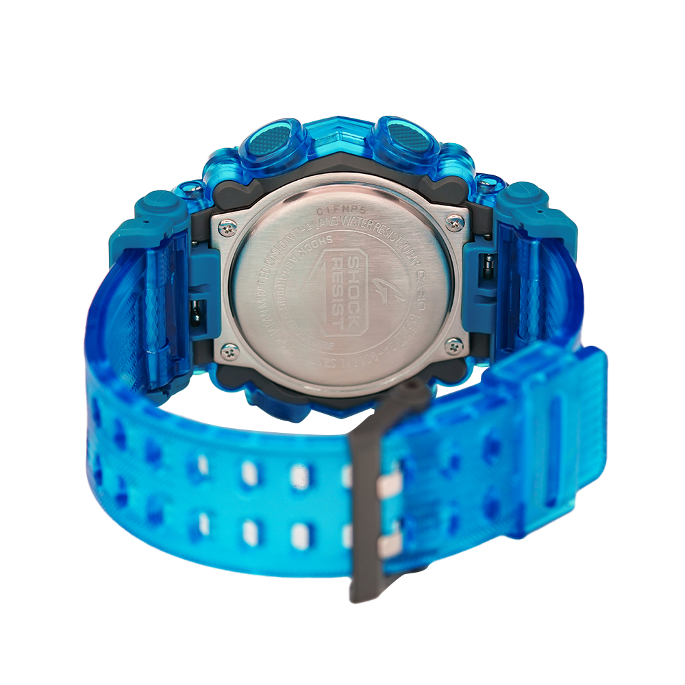 Jam Tangan Casio G-Shock GA-900SKL-2A Men Sound Wave Series Blue Transparent Resin Band