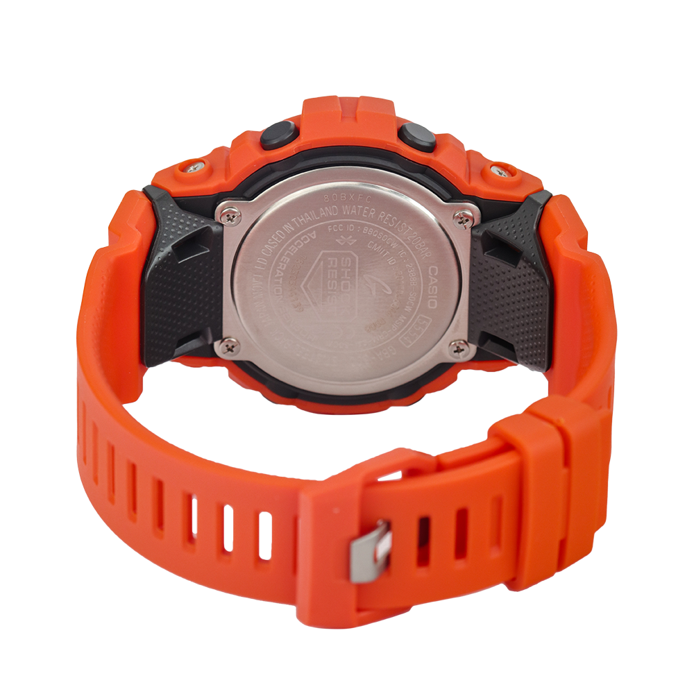 Jam Tangan Casio G-Shock GBA-800-4A Men Black Digital Analog Dial Orange Resin Band