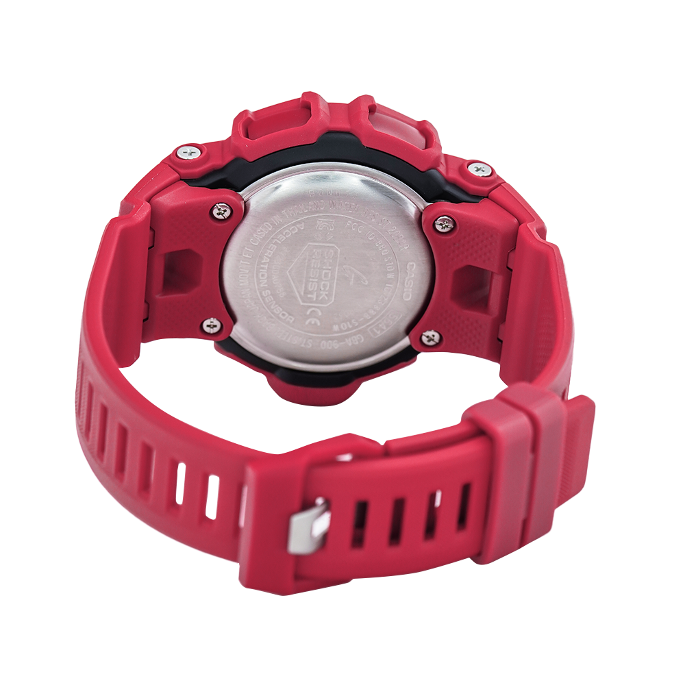 Jam Tangan CASIO G SHOCK GBA-900RD-4A Men Black Digital Analog Dial Red Resin Band