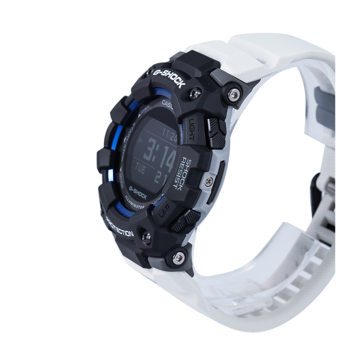 Jam Tangan CASIO G SHOCK GBD-100-1A7 Men Black Digital Dial White Resin Band