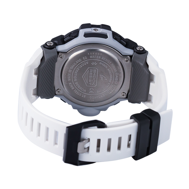 Jam Tangan CASIO G SHOCK GBD-100-1A7 Men Black Digital Dial White Resin Band