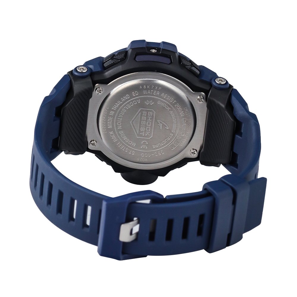 Jam Tangan Casio G-Shock GBD-100-2D G-Squad Men Digital Dial Blue Resin Band