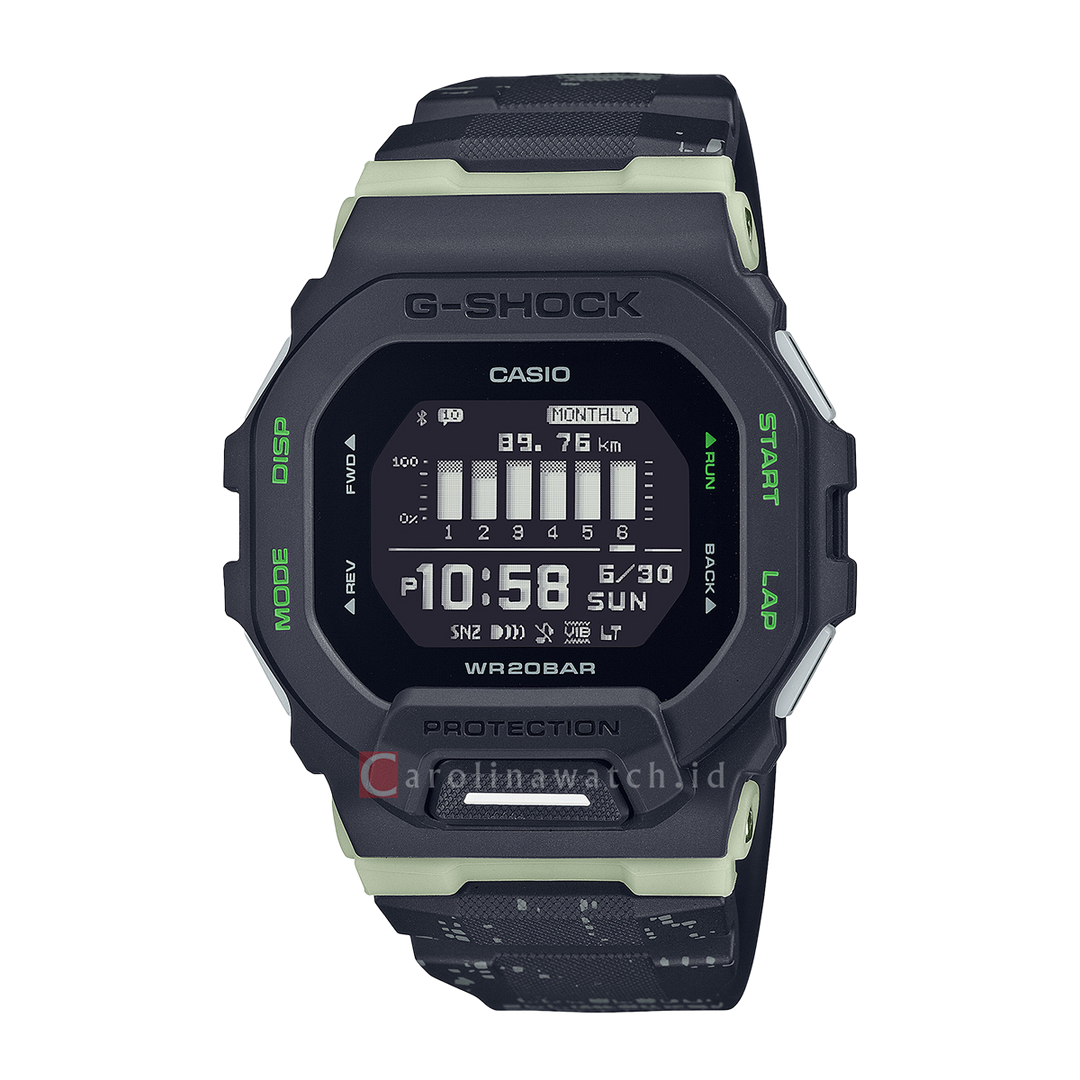 Jam Tangan Casio G-Shock G-SQUAD GBD-200LM-1D Men Digital Dial Glow In the Dark Resin Band