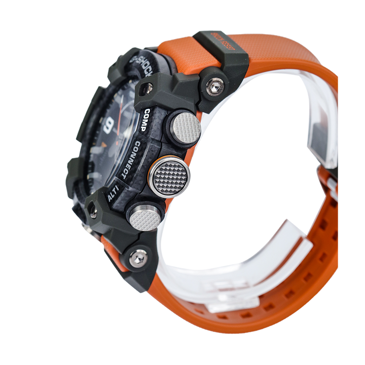 Jam Tangan CASIO G SHOCK Master of G-Land Mudmaster GG-B100-1A9 Men Black Digital Analog Dial Orange Resin Band