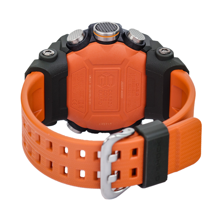 Jam Tangan CASIO G SHOCK Master of G-Land Mudmaster GG-B100-1A9 Men Black Digital Analog Dial Orange Resin Band