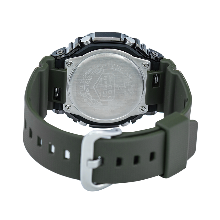 Jam Tangan CASIO G SHOCK GM-2100B-3A Men CasiOak Metal Covered Green Digital Analog Dial Green Resin Band