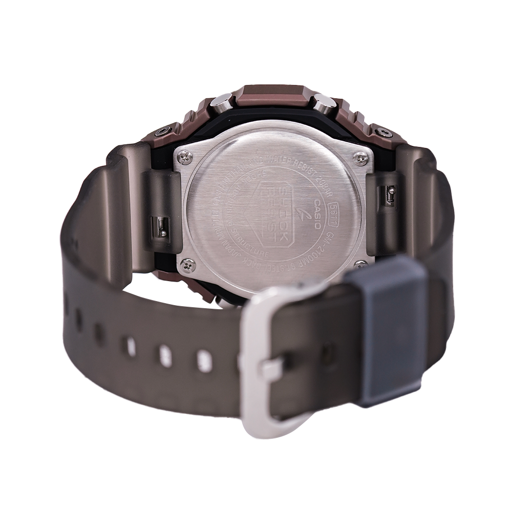 Jam Tangan CASIO G SHOCK GM-2100MF-5A Men Midnight Fog Grey Analog Digital Dial Brown Translucent Resin Band