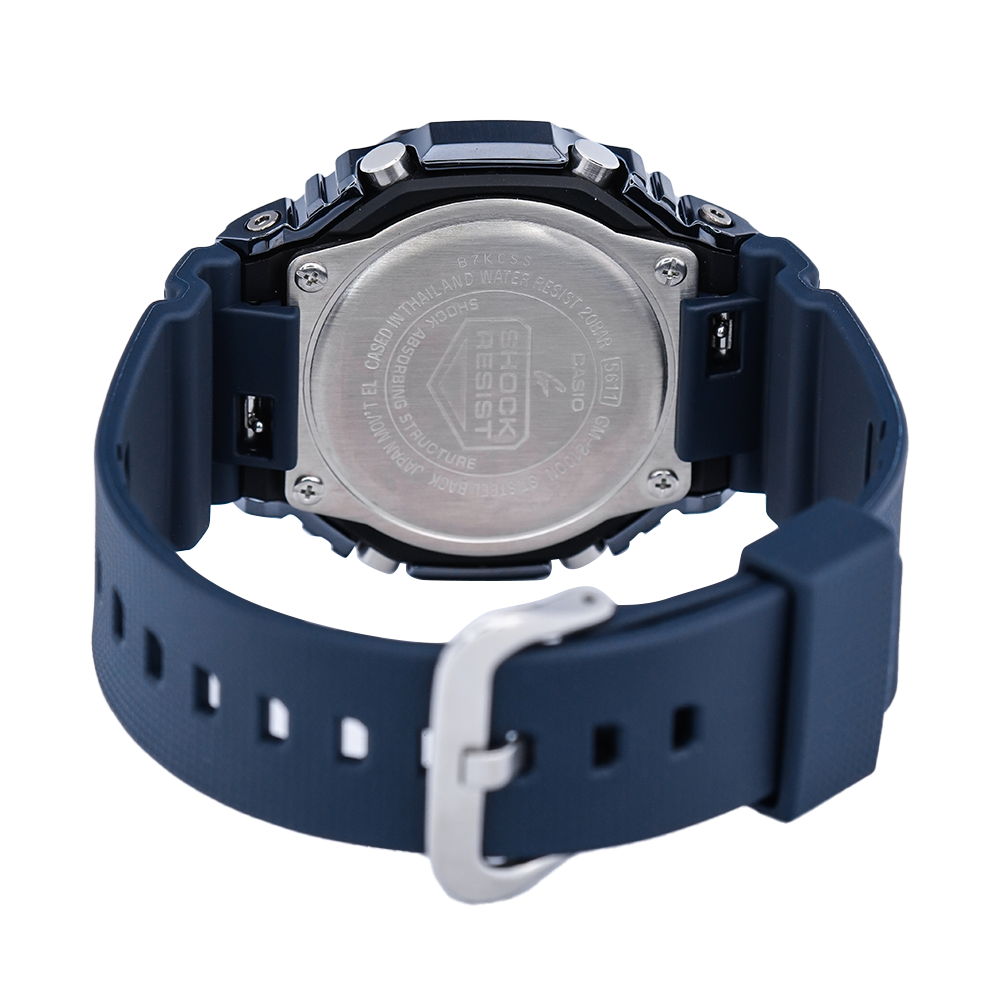 Jam Tangan CASIO G SHOCK GM-2100N-2A Men CasiOak Metal Covered Blue Navy Digital Analog Dial Blue Navy Resin Band