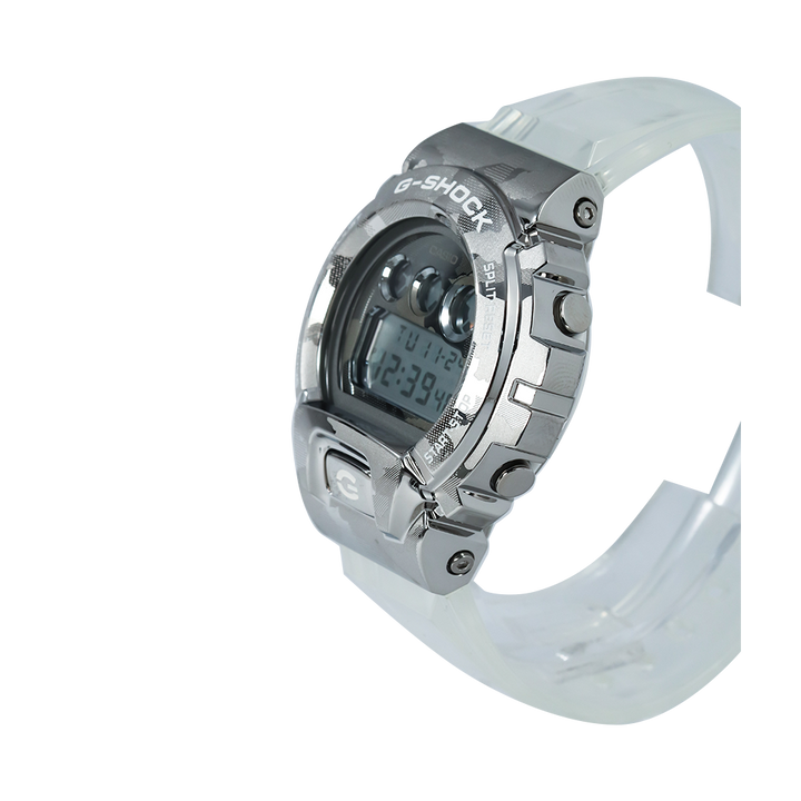 Jam Tangan Casio G-Shock GM-6900SCM-1D Men Digital Dial Transparent White Resin Band