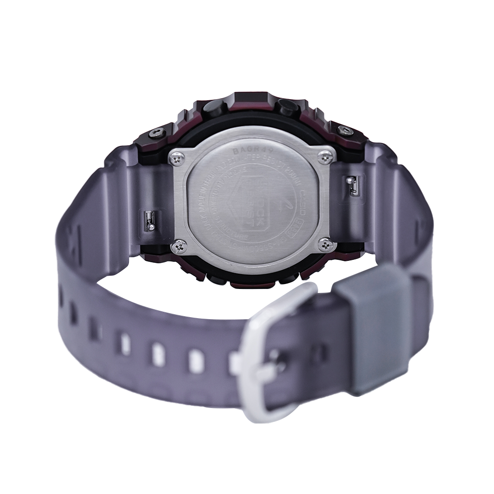 Jam Tangan CASIO G SHOCK GM-S5600MF-6D Men Midnight Fog Digital Dial Purple Transparent Resin Band