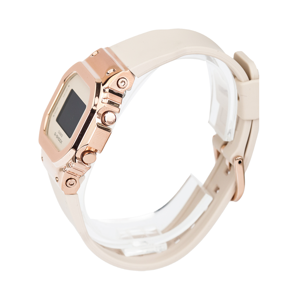 Jam Tangan Casio G-Shock X ITZY GM-S5600PG-4D Series Metal Square Women Digital Dial Beige Resin Band