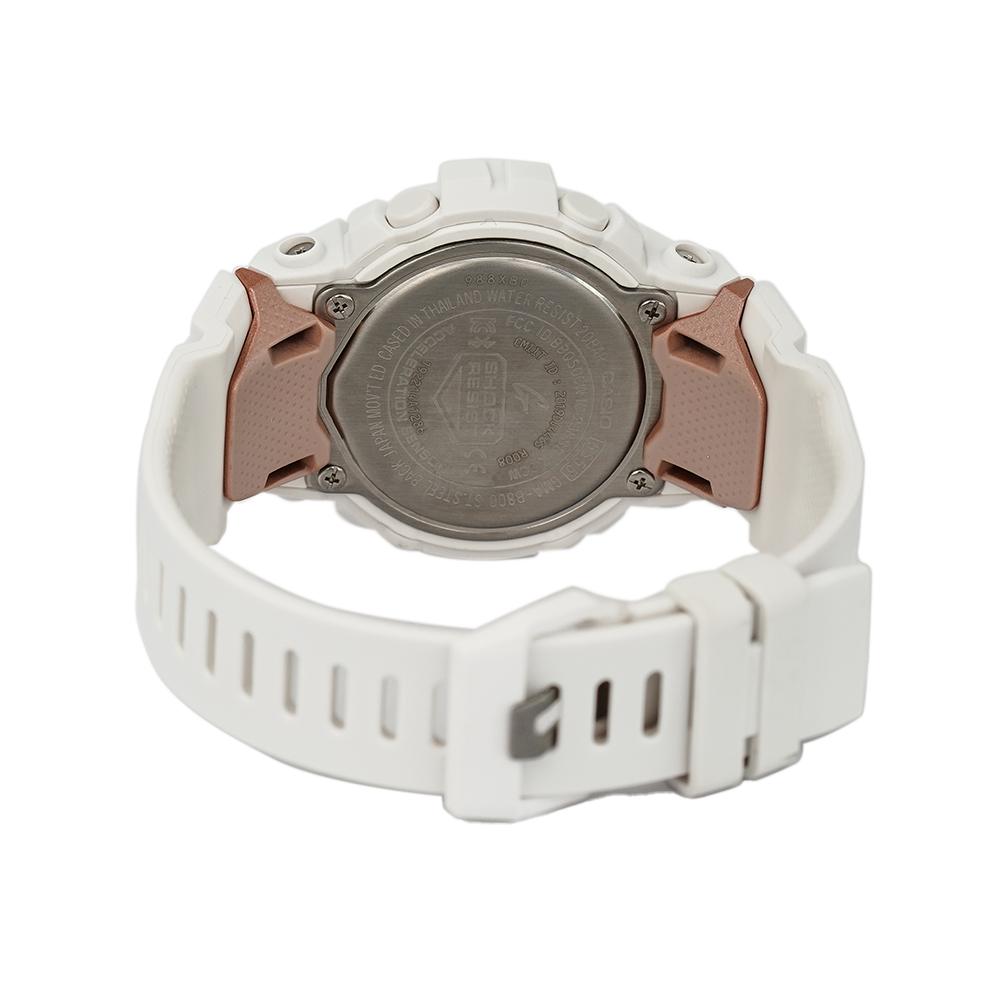 Jam Tangan CASIO G SHOCK GMA-B800-7A Women Digital Analog Dial White Resin Band