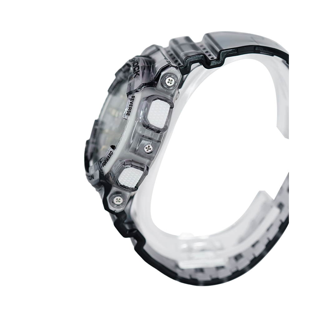 Jam Tangan Casio G-Shock GMA-S110GS-8A Women White Digital Analog Dial Transparent Grey Resin Band