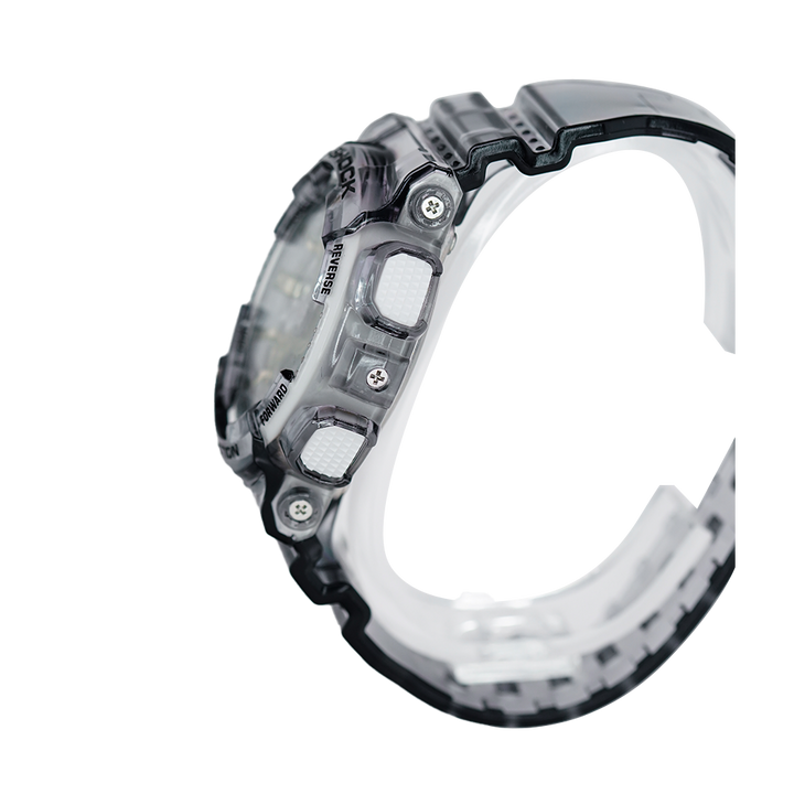 Jam Tangan Casio G-Shock GMA-S110GS-8A Women White Digital Analog Dial Transparent Grey Resin Band