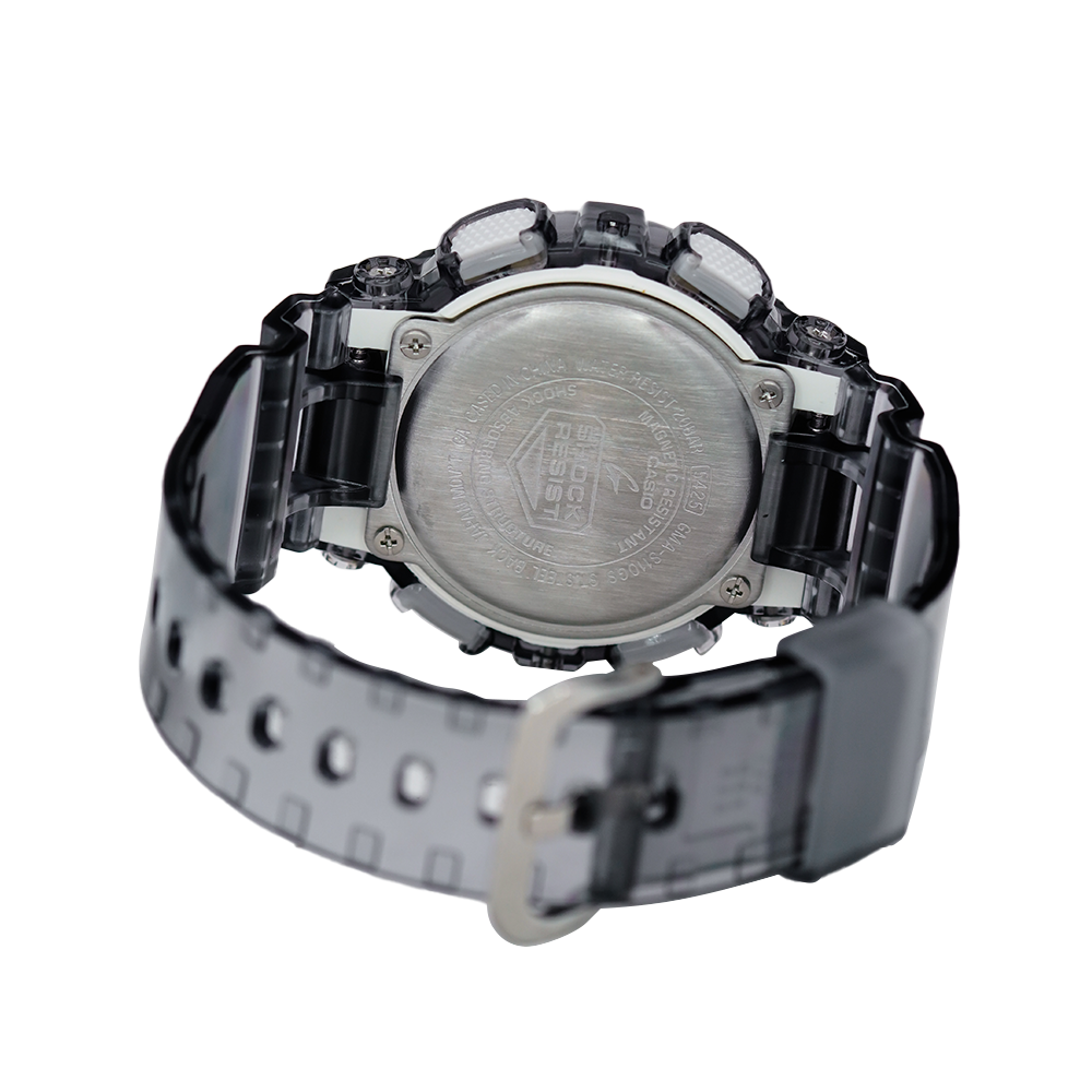 Jam Tangan Casio G-Shock GMA-S110GS-8A Women White Digital Analog Dial Transparent Grey Resin Band