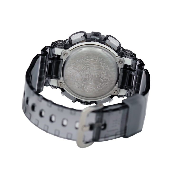 Jam Tangan Casio G-Shock GMA-S110GS-8A Women White Digital Analog Dial Transparent Grey Resin Band