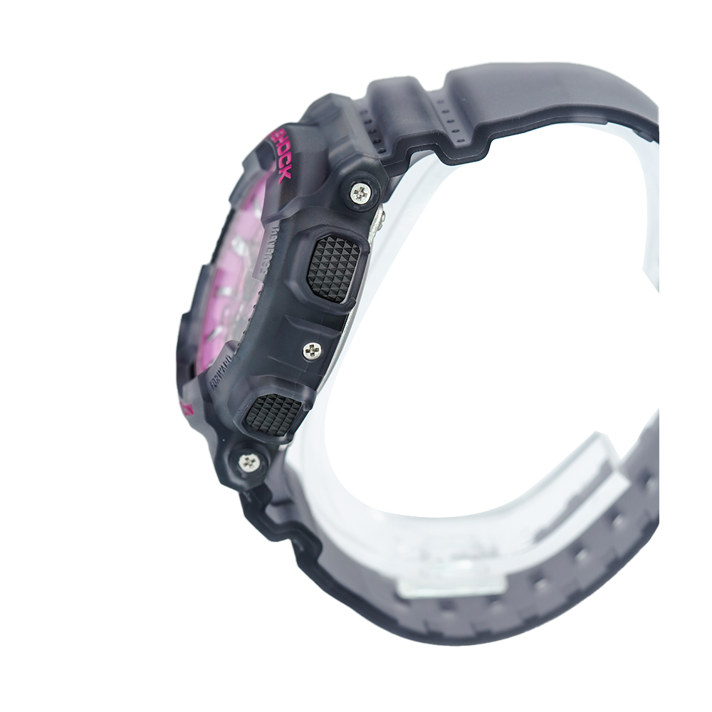 Jam Tangan Casio G-Shock GMA-S110NP-8A Women Purple Digital Analog Dial Transparent Grey Resin Band