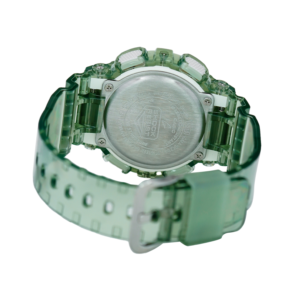 Jam Tangan CASIO G-SHOCK GMA-S120GS-3A Women Green Olive Digital Analog Dial Green Resin Band