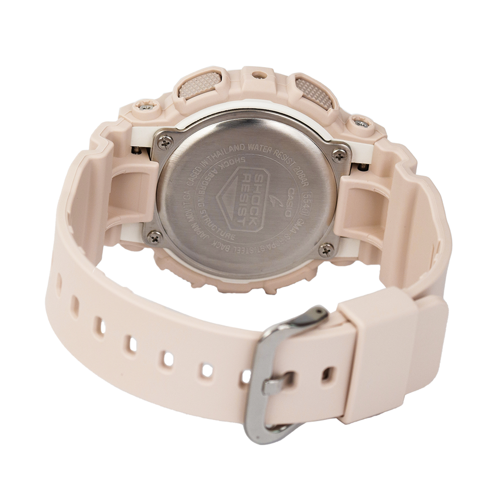 Jam Tangan CASIO G SHOCK GMA-S130PA-4A Women Step Tracker Digital Analog Dial Beige Resin Band