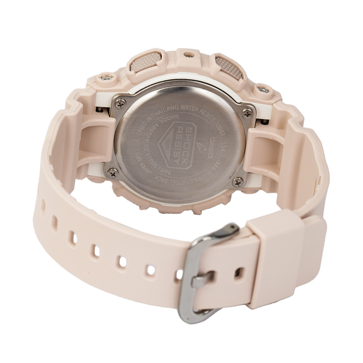 Jam Tangan CASIO G SHOCK GMA-S130PA-4A Women Step Tracker Digital Analog Dial Beige Resin Band