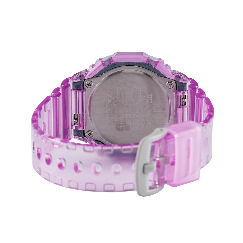 Jam Tangan CASIO G-SHOCK GMA-S2100SK-4A Women Purple Digital Analog Dial Purple Transparent Resin Band