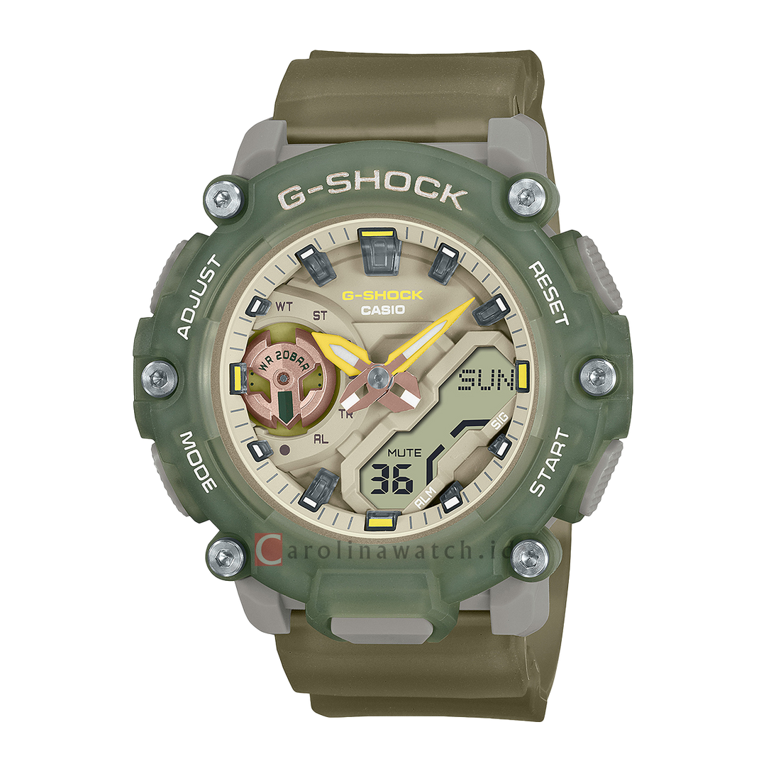 Jam Tangan Casio G-Shock GMA-S2200PE-3A Women Laurel Green Dial Olive Green Translucence Resin Band