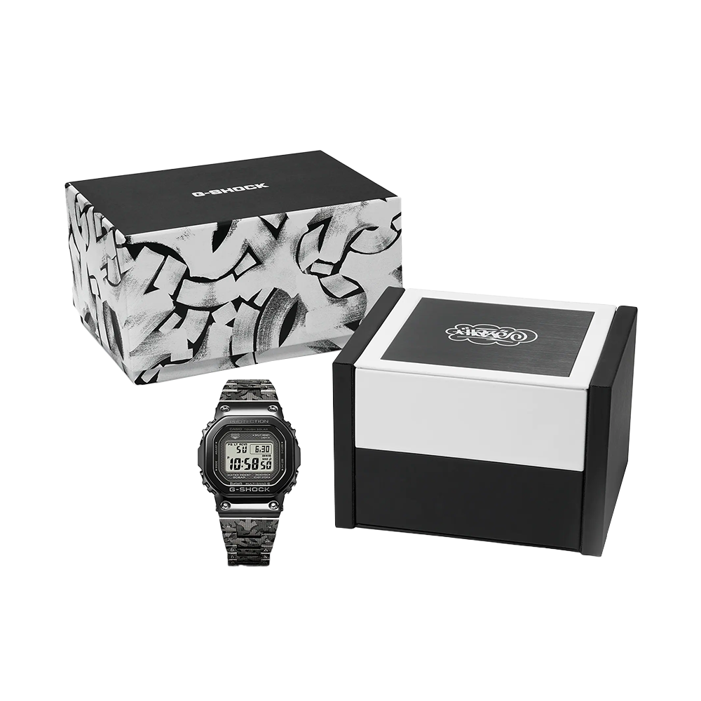 Jam Tangan Casio G SHOCK × ERIC HAZE GMW-B5000EH-1D 40th Anniversary Men Digital Dial Black Resin Band