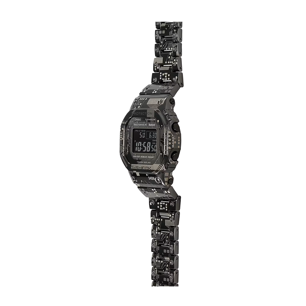 Jam Tangan Casio G SHOCK GMW-B5000TCC-1D Men Tough Solar Full Metal Black Digital Dial Black Titanium Band