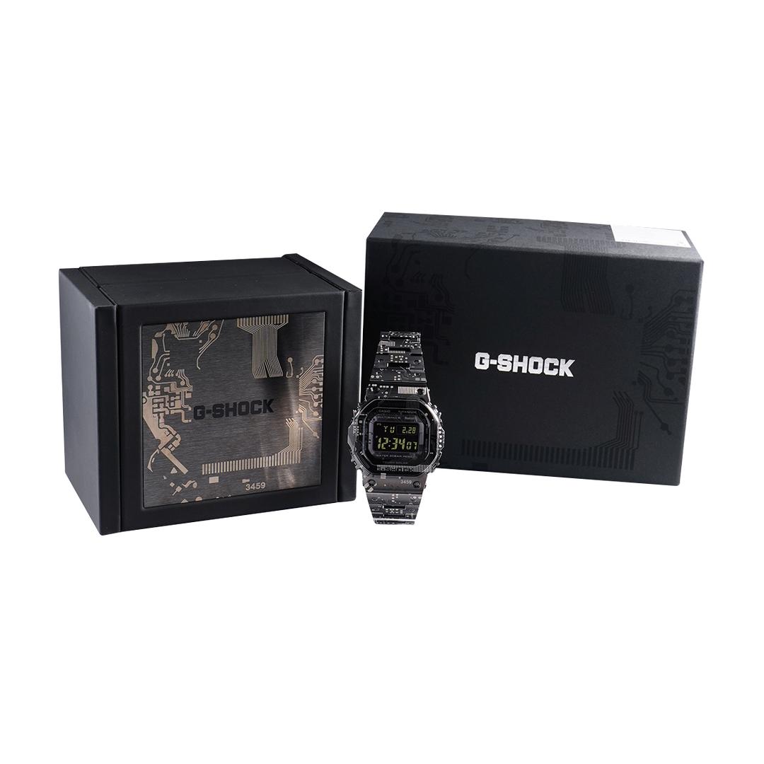 Jam Tangan Casio G SHOCK GMW-B5000TCC-1D Men Tough Solar Full Metal Black Digital Dial Black Titanium Band