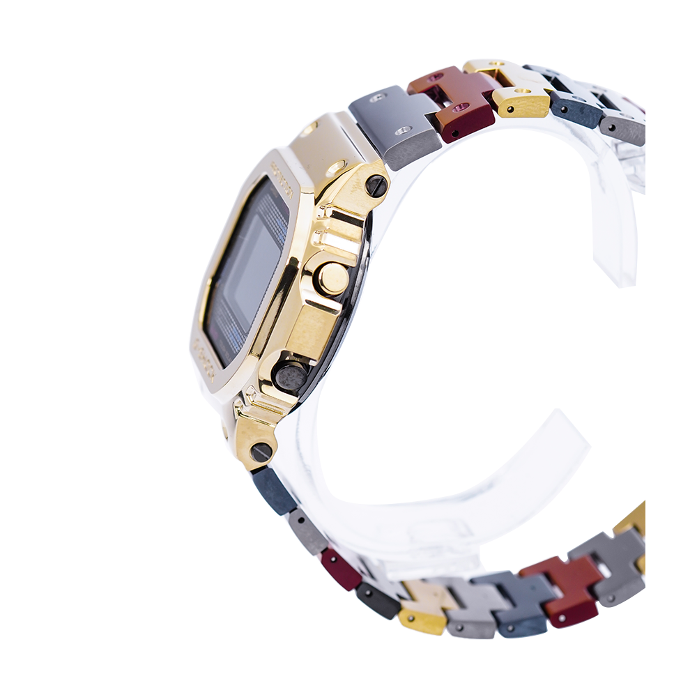 Jam Tangan CASIO G SHOCK GMW-B5000TR-9D Men Titanium Full Metal Tough Solar Digital Dial Multicolor Stainless Steel Band