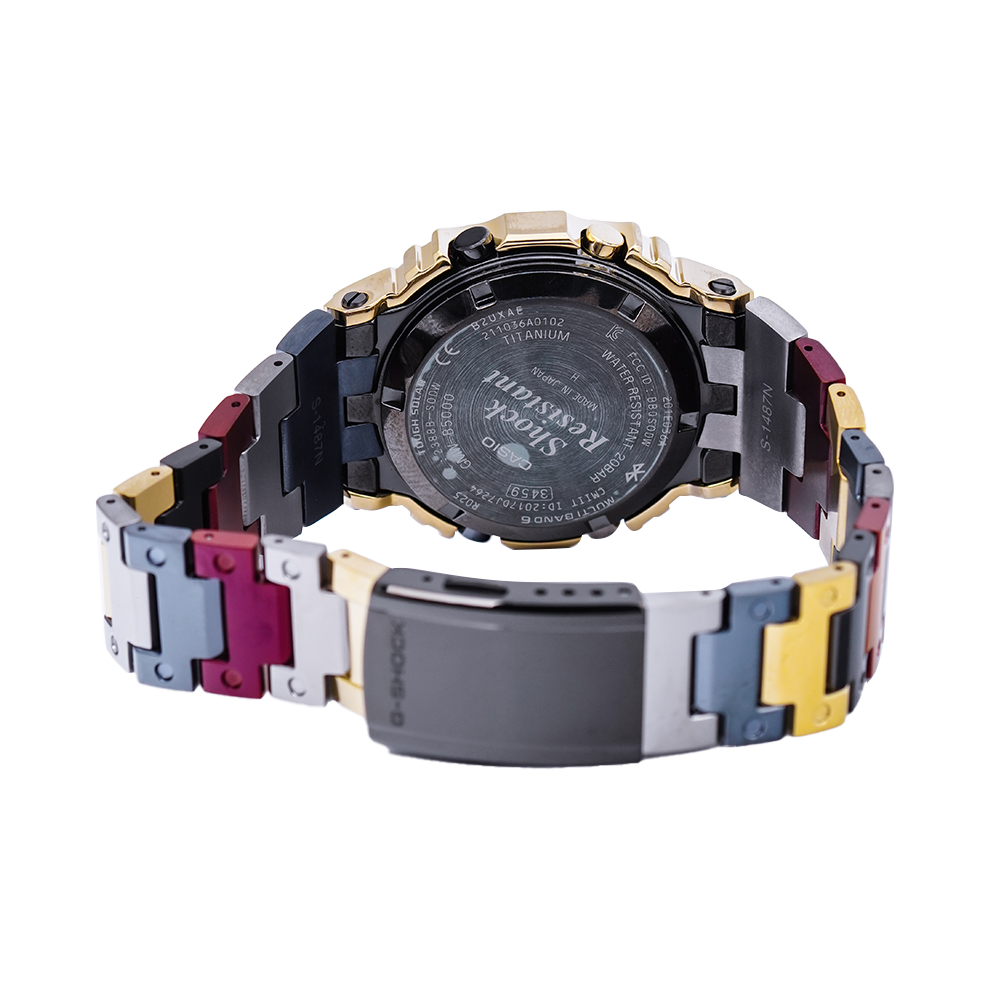 Jam Tangan CASIO G SHOCK GMW-B5000TR-9D Men Titanium Full Metal Tough Solar Digital Dial Multicolor Stainless Steel Band