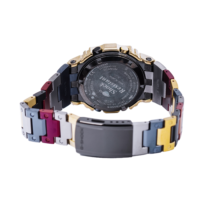 Jam Tangan CASIO G SHOCK GMW-B5000TR-9D Men Titanium Full Metal Tough Solar Digital Dial Multicolor Stainless Steel Band