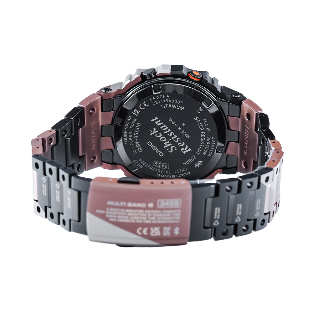 Jam Tangan CASIO G SHOCK GMW-B5000TVB-1D Men Virtual World Tough Solar Full Metal Digital Dial Titanium Band