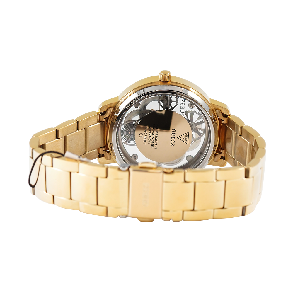 Jam Tangan GUESS GW0300L2 Women Clear Gold Dial Gold Stainless Steel Strap