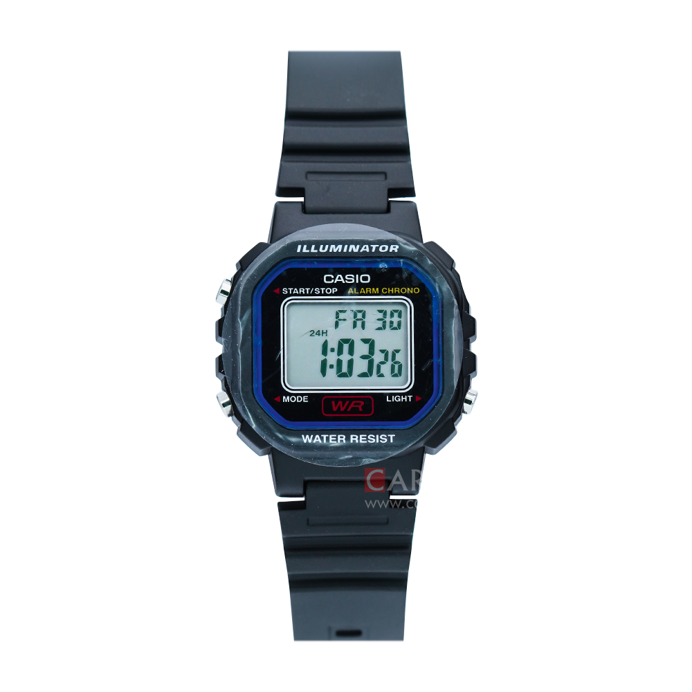 Jam Tangan CASIO LA-20WH-1C Women Digital Dial Black Rubber Strap