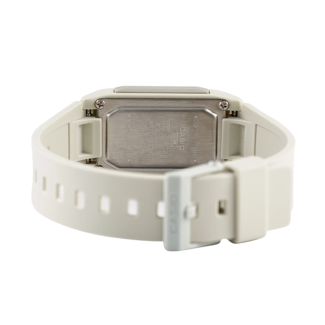 Jam Tangan Casio General LF-10WH-8D Women Digital Dial Beige Resin Band