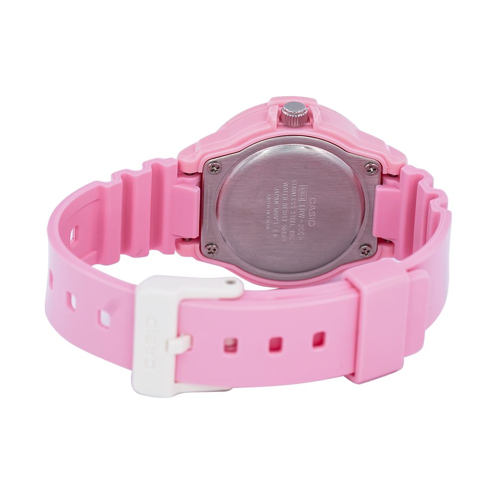 Jam Tangan Casio POP LRW-200H-4E4 Women Pink Dial Pink Resin Band