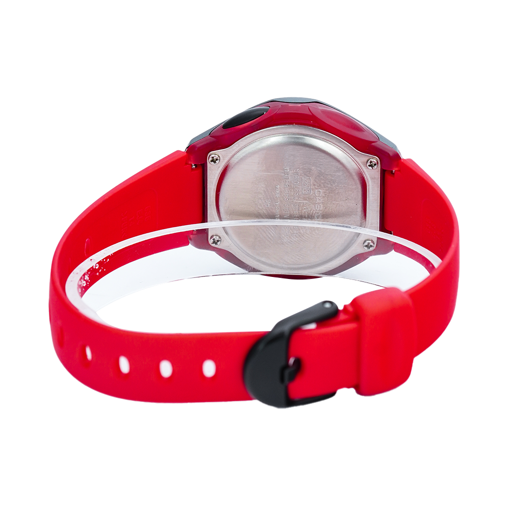 Jam Tangan Casio LW-200-4A Unisex Digital Dial Red Resin Band