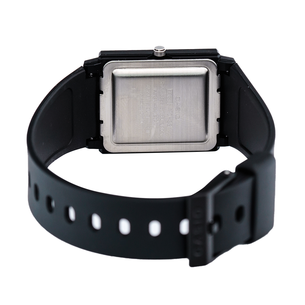 Jam Tangan Casio MQ-38-8A Women Grey Dial Black Resin Band