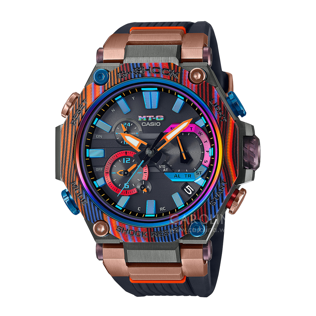 Jam Tangan CASIO G SHOCK MTG-B2000XMG-1A Men Rainbow Mountain Tough Solar Triple G Resist Resin Composite Band