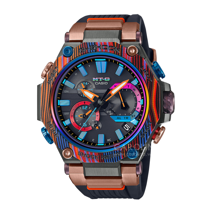 Jam Tangan CASIO G SHOCK MTG-B2000XMG-1A Men Rainbow Mountain Tough Solar Triple G Resist Resin Composite Band