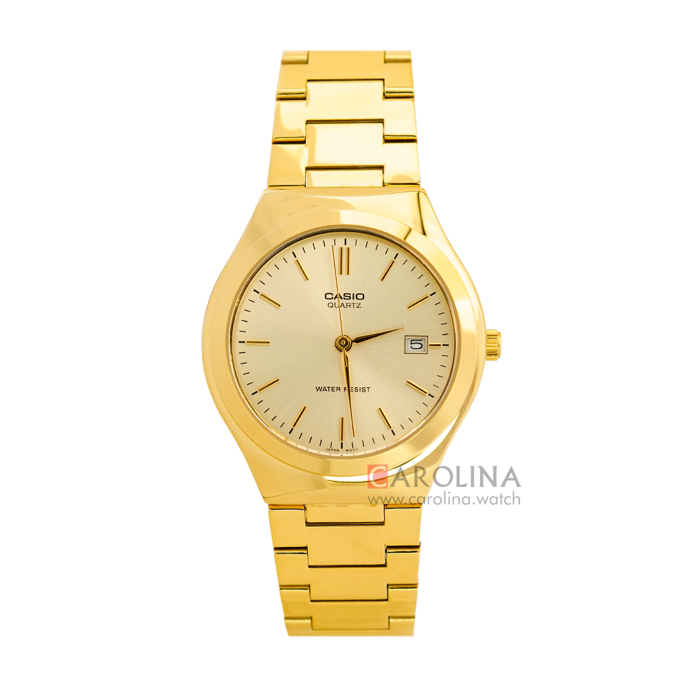 Jam Tangan Casio General MTP-1170N-9A Men Light Gold Dial Gold Stainless Steel Band