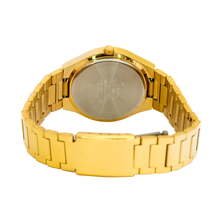 Jam Tangan Casio General MTP-1170N-9A Men Light Gold Dial Gold Stainless Steel Band