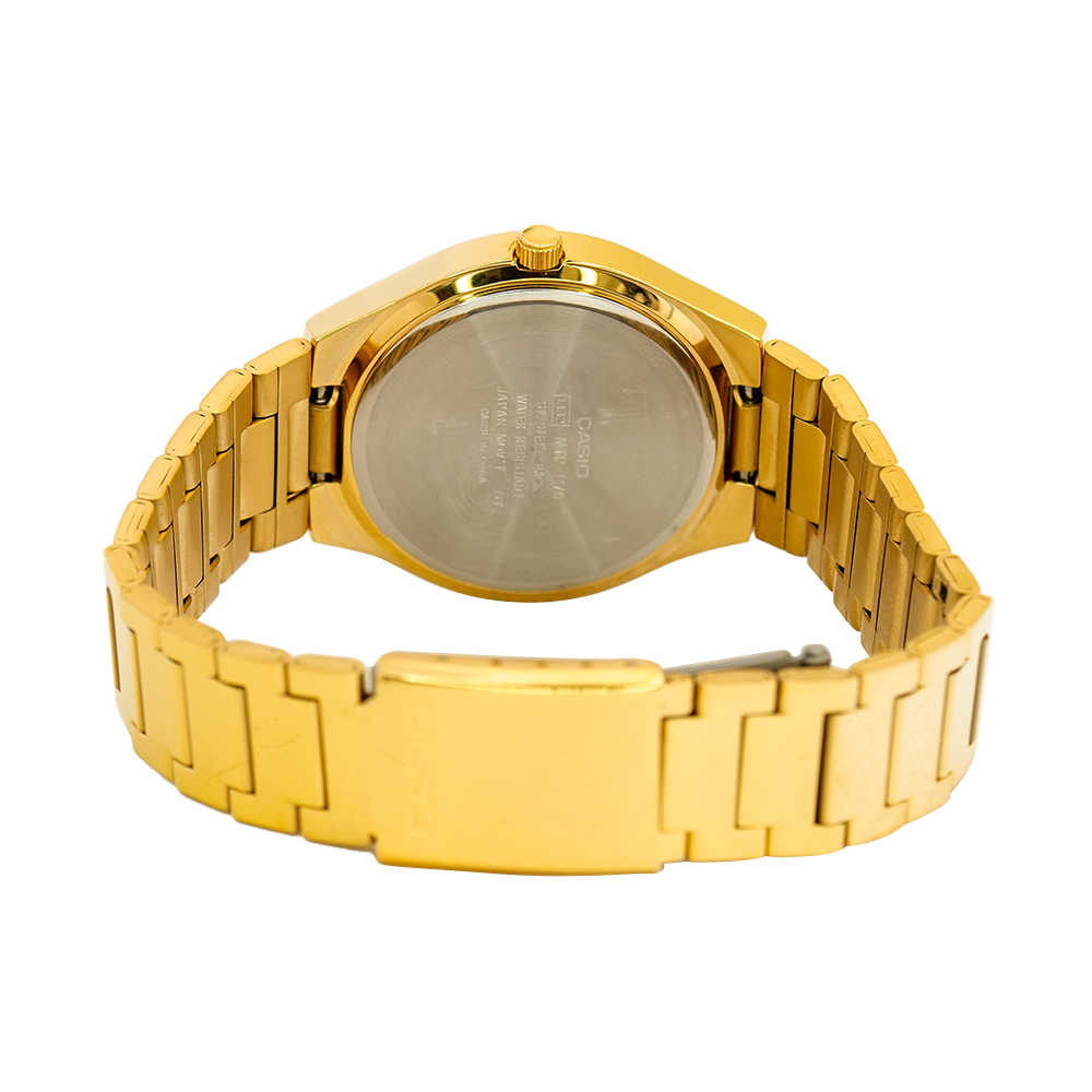 Jam Tangan Casio General MTP-1170N-9A Men Light Gold Dial Gold Stainless Steel Band