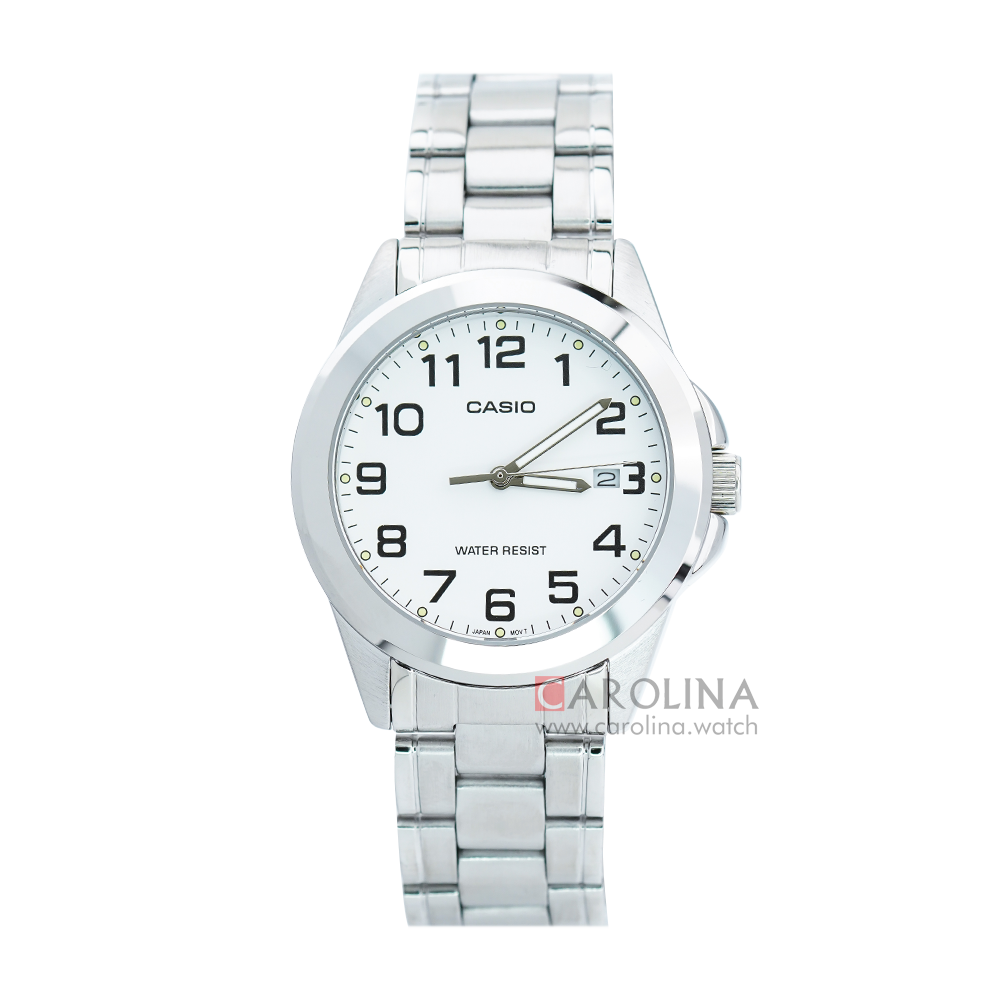 Jam Tangan Casio General MTP-1215A-7B2 Men White Dial Stainless Steel Band