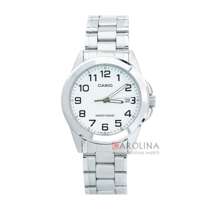 Jam Tangan Casio General MTP-1215A-7B2 Men White Dial Stainless Steel Band